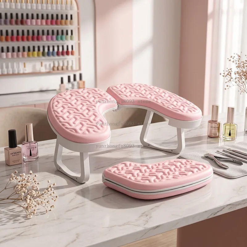 Butterfly Shape Foldable Arm Rest for Nail Art, U-Shape Manicure Hand Pillow, Nail Salon Arm Support Pad for Professional Use