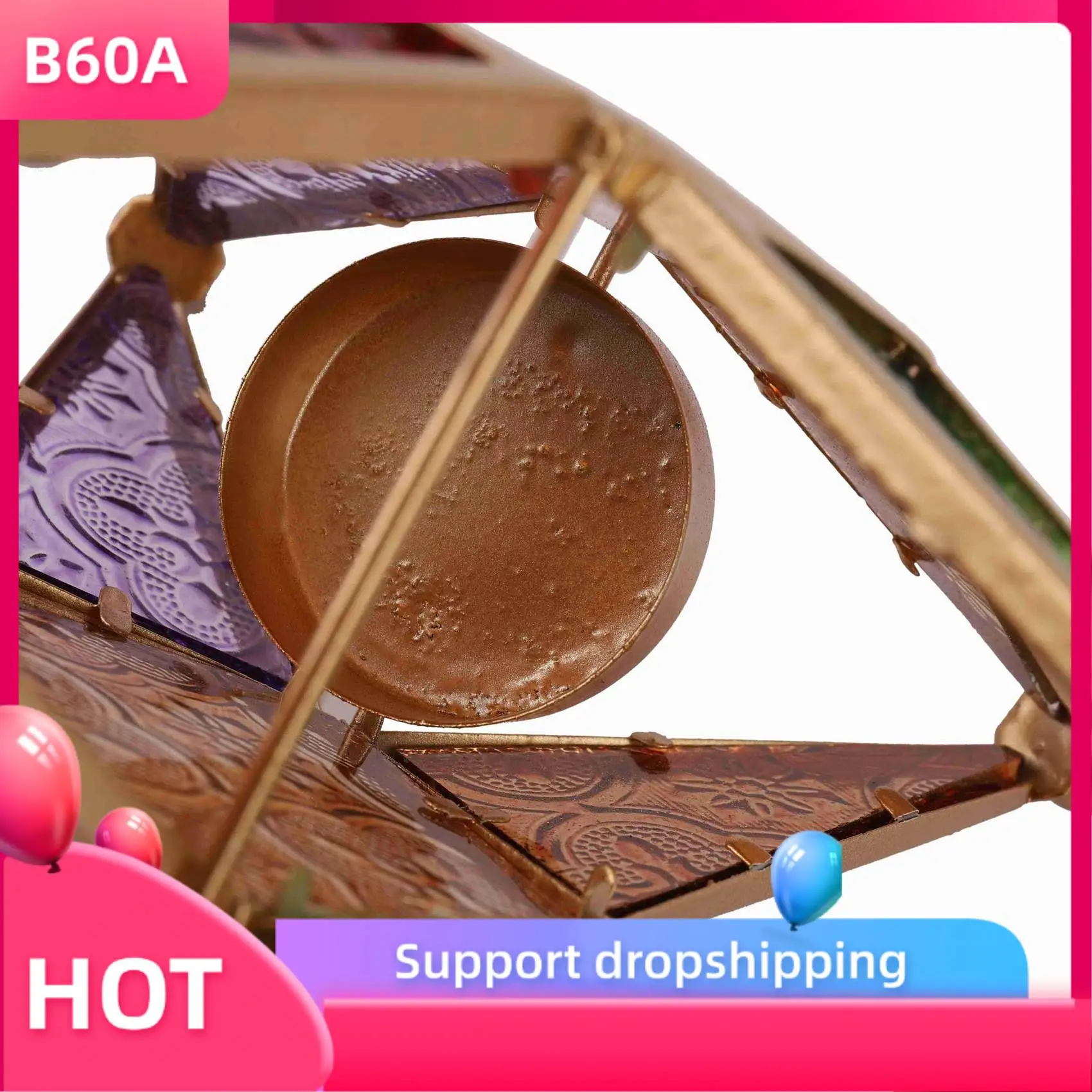 

B60A 2X Multicolour Glass Star Votive Tea Light Candle Holder Hanging Lighting Lantern