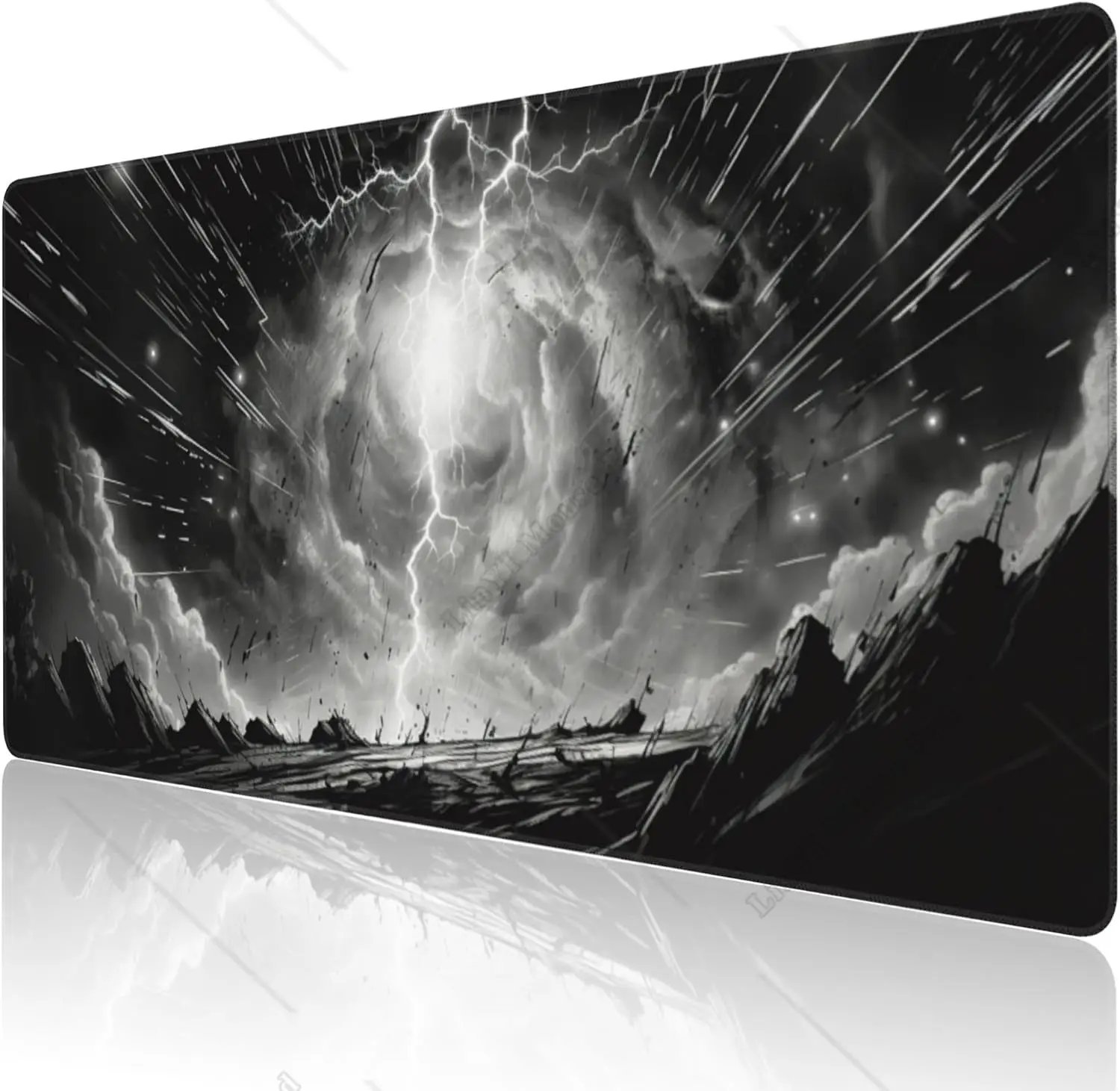 Anime Cool Lightning Extended großes Gaming-Mauspad xxl mit rutsch festen Gummi basis genähten Kanten für Home Office 35,4x15,7 Zoll