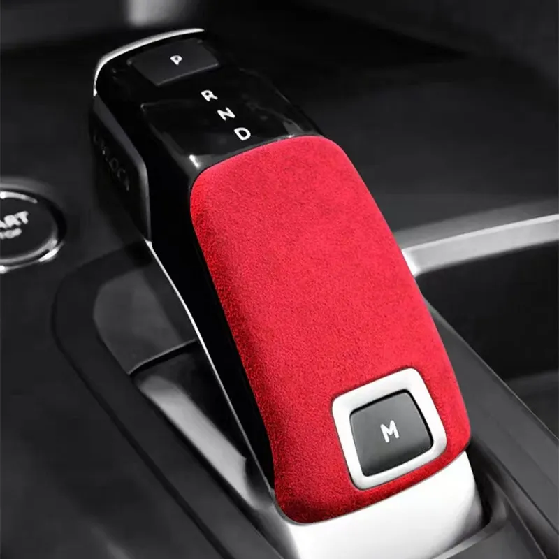 Luxurious Plush Car Gear Lever Stick Shift Shifter Cover Collar Adhesive Shell Case for Peugeot 4008 5008 DS7 DS9 Citroen C6