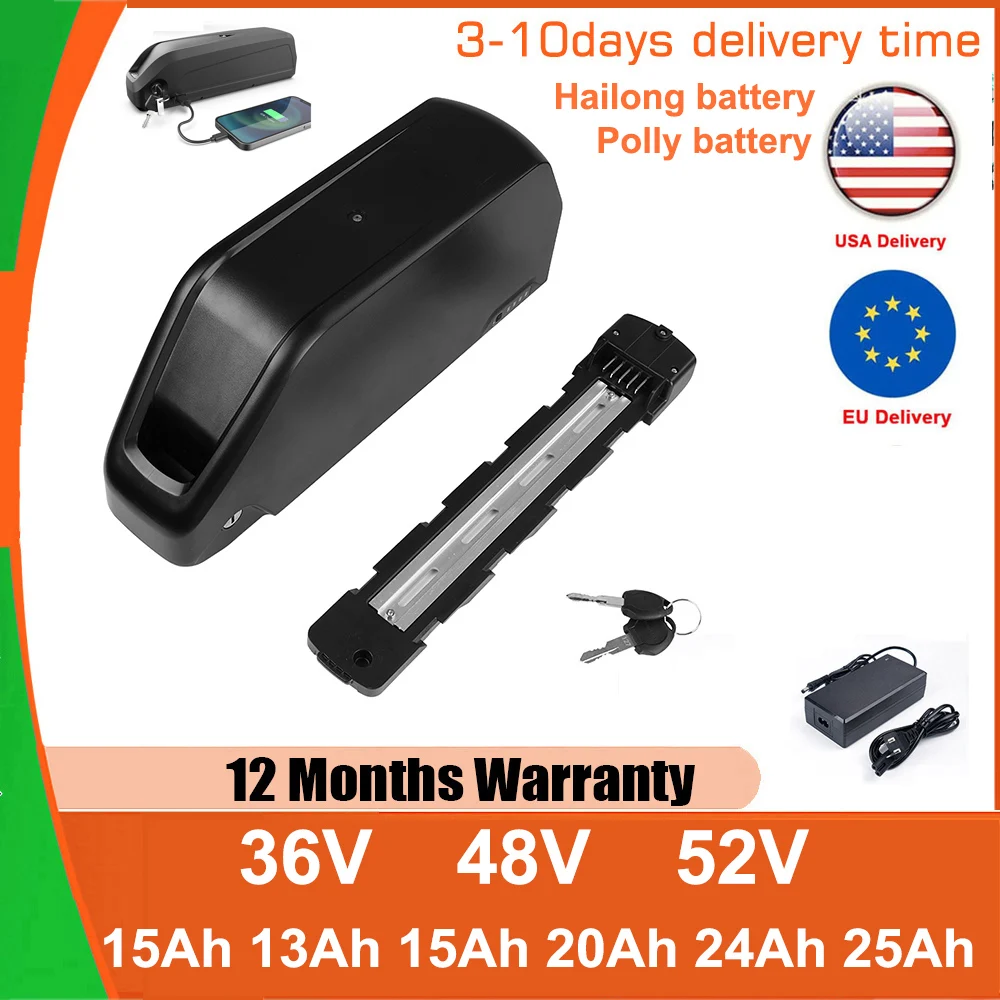 

21700 18650 Hailong MAX Ebike Аккумулятор 36 В 52 В 48 В Литиевый аккумулятор для комплектов электрических велосипедов 350 Вт 500 Вт 750 Вт 1000 Вт 1500 Вт