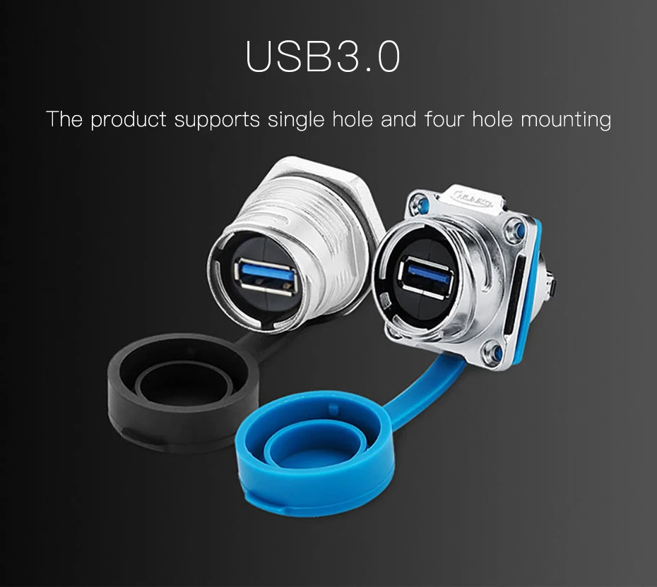 CNLINKO 1/4 Bajonett-Anschluss, USB 3.0, Metallgehäuse, wasserdichter Datenanschluss, IP68-Anschluss, USB-Panel-Mount-Stecker mit 0,5 m Kabel – Detail 8