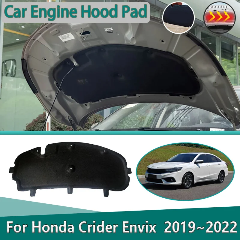 

For Honda Crider Envix 2019 2020 2021 2022 Car Engine Hood Sound Covers Heat Insulation Pads Soundproof Cotton Car Accessories