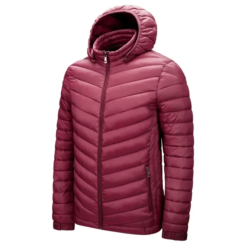 Lightweight Padded Hooded Jacket for Men Long Style Baseball Collar down Jacket Youth Fashion Other Fillings