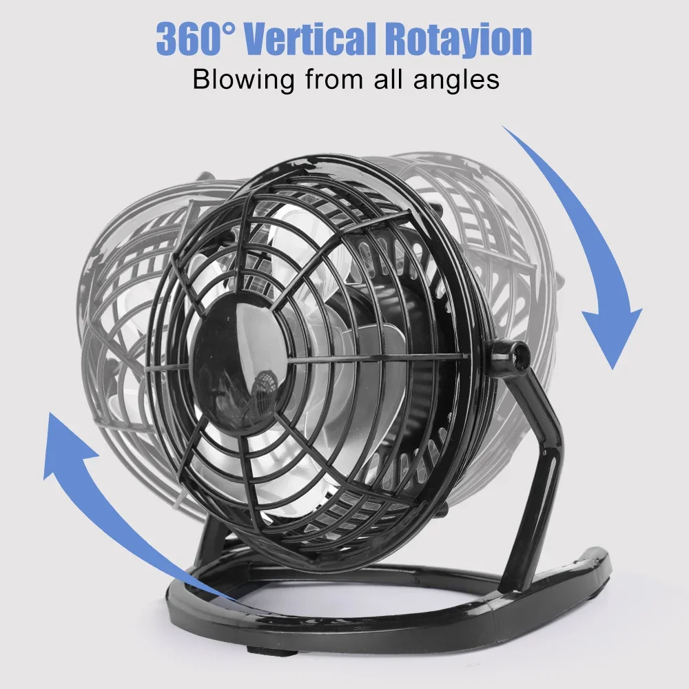 Sterke Wind Usb Stille Ventilator Koeler Voor Laptop Notebook Pc Home Office Bureau 4 Blade Koelventilatoren Zomer Draaibare Usb Mini Fan