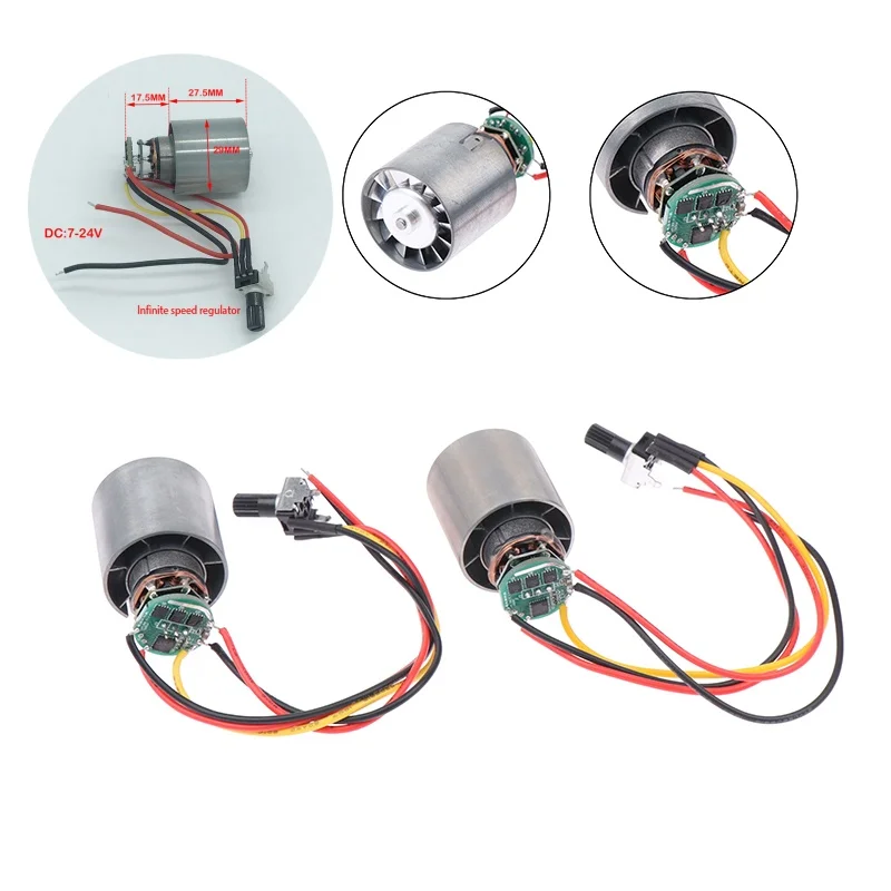 DC 7-24V 5A Mini Brushless Motor 70W 100000RPM High-speed CNC Aluminum Alloy Impeller Ducted Fan 12V Stepless Speed Regulation