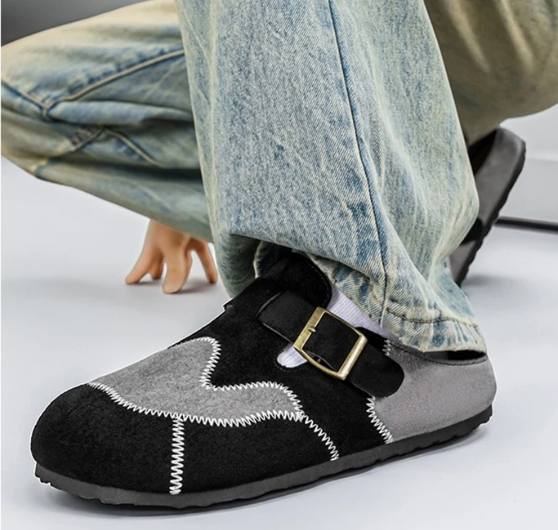 Neue Jugendliche Weichsohlige Lässige Ein-Fuß-Lazy-Schuhe für Herren, Baotou-Herren-Hausschuhe für den Außenbereich – Detail 8