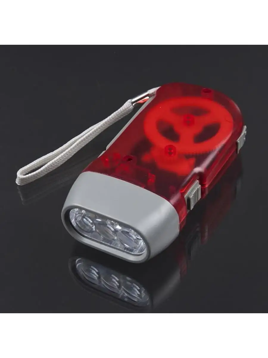 Mão Pressionando Dynamo Poder Crank Wind Up Tocha Luz, lanterna, lâmpada de acampamento, 3 LED, Brand New