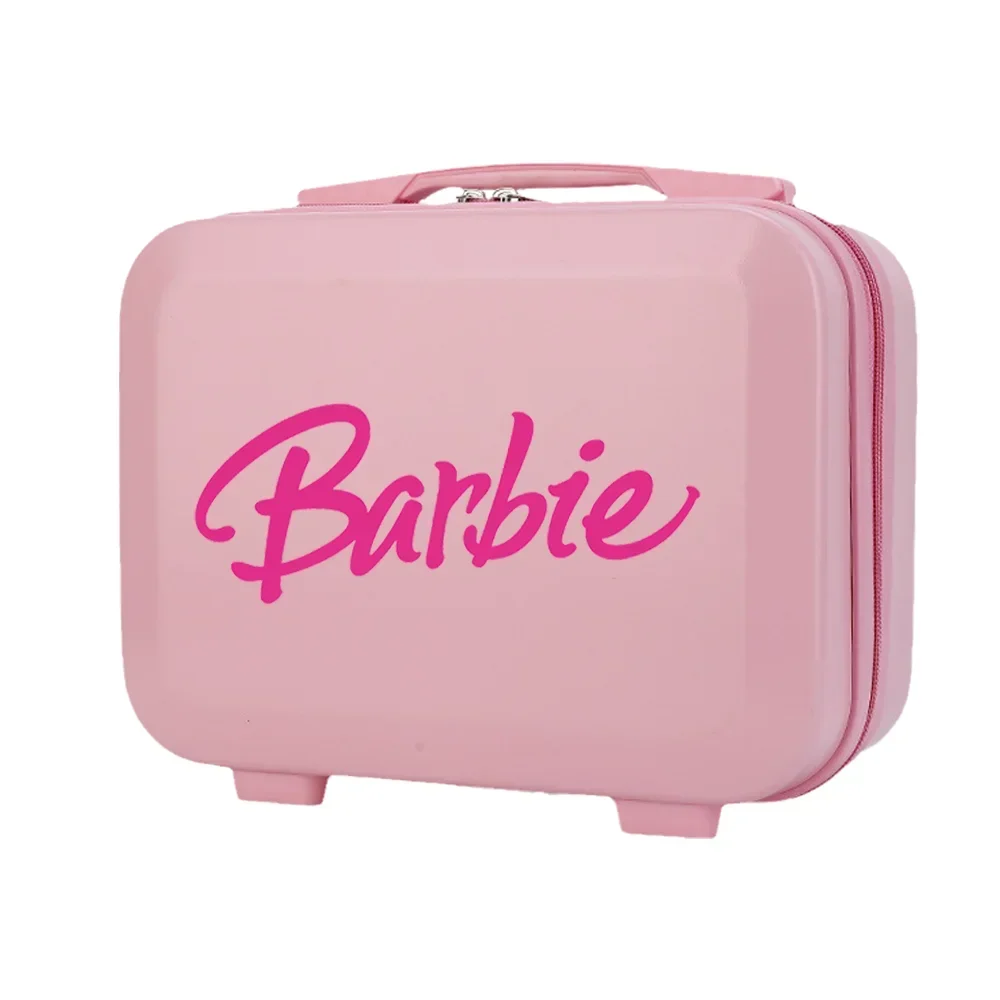 Barbie Travel Female Mini Hand-held Small Suitcase Cosmetic Suitcase Light Boarding Suitcase Anime Kawaii Storage Bag Handbag