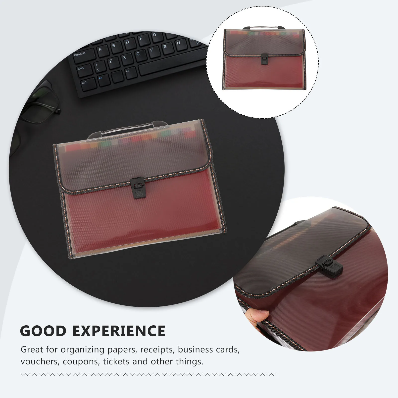 

Document File Folder Expanding Organizer PP Material Lightweight Portable A4 Size Multi Pocket Storage Business Cards