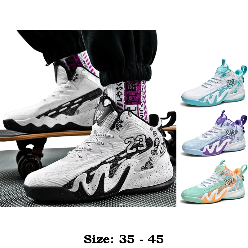 

High quality casual mesh print sport shoe for men new 2025 size 35 45 outdoor running basketball Sneakers shoe blue green