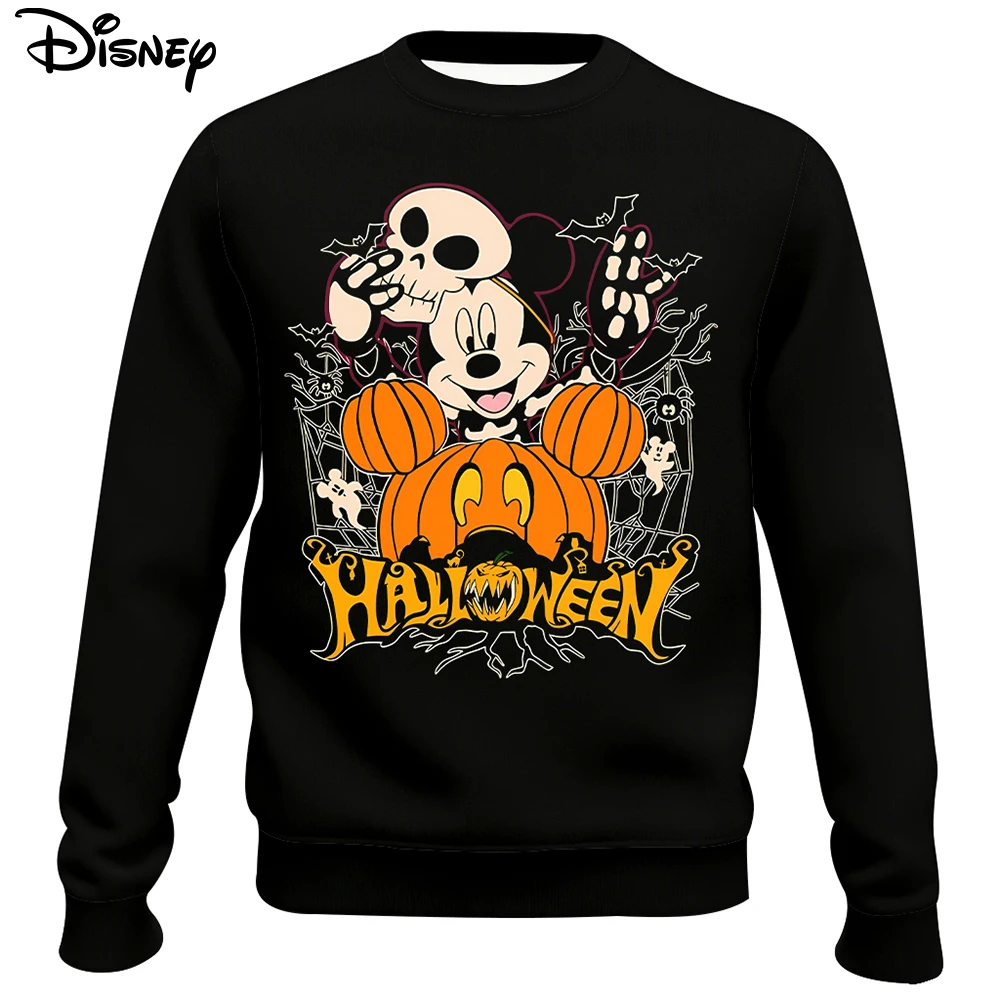 

2025 New Disney Mickey Mouse Funny Halloween Sweatshirts for Men Womens Autumn Winter Kids Holiday Party Horror Pullovers Gift