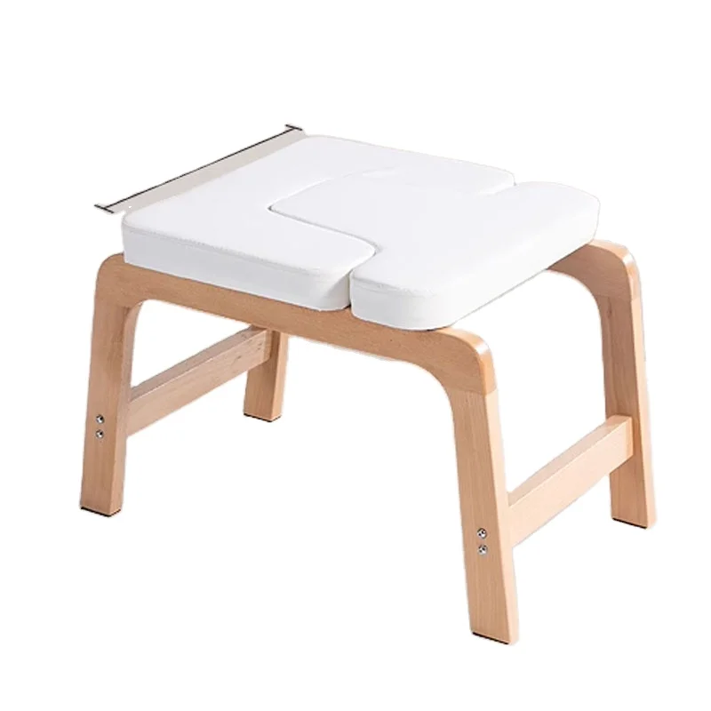 Wood Frame and PU Pads Upside Down Chair for Balance Training Core Strength Yoga Headstand Bench Stool