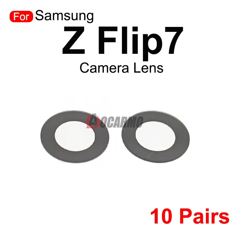 Aocarmo For Samsung Galaxy Z Flip7 SM-F7660 F766U F766B F766N Rear Back Camera Lens With Frame Ring And Adhesive Repair Parts image 5