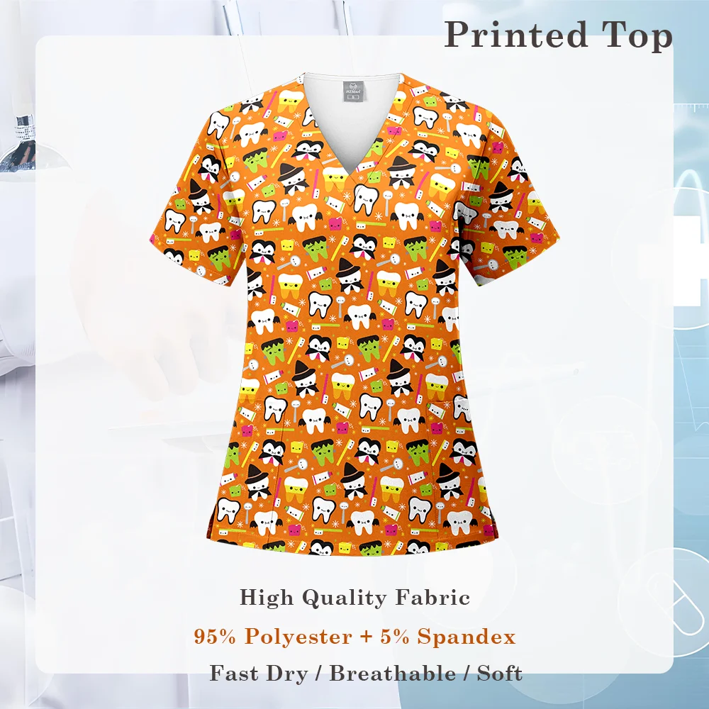 Fashionable S-XXL Pet Grooming Doctor Work Clothes Scrubs Workwear Men and Women Uniforms Wholesale Printing  Tops Shirts