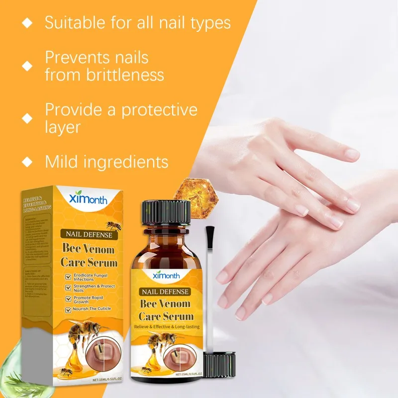 Bee Venom Onychomycosis Care Solution Nails Repairing Serum Nourishing Cracked Discolored Nails Essence Nail Treatment Liquid