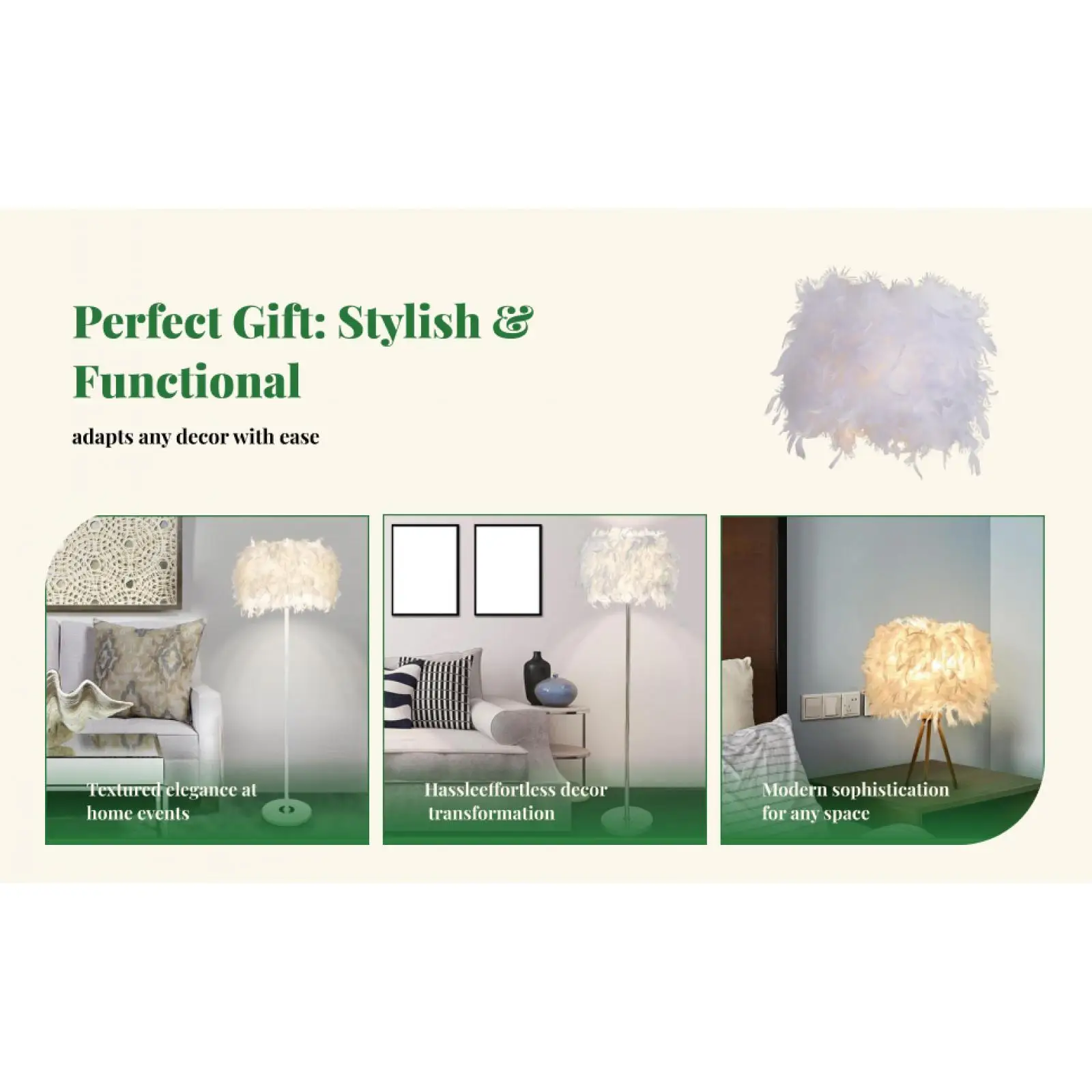 

Feather Lamp Shade Hanging Lampshade Accessory Minimalist Romantic Novelty for Ceiling Light for Living Room Wedding Bedroom