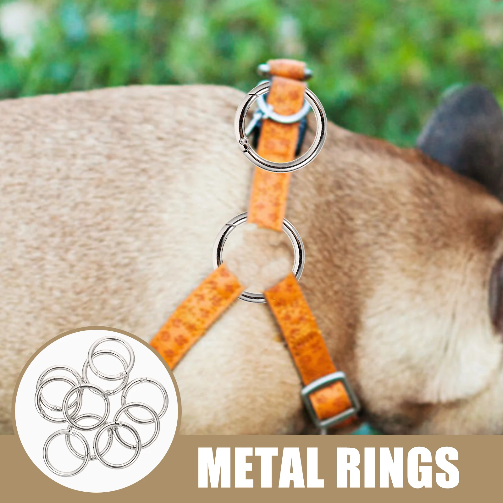 

10pcs Spring Buckle Key Rings Vintage Circle Clasps Flat Design Securely Closed Metal Rings for DIY Crafts Jewelry Making
