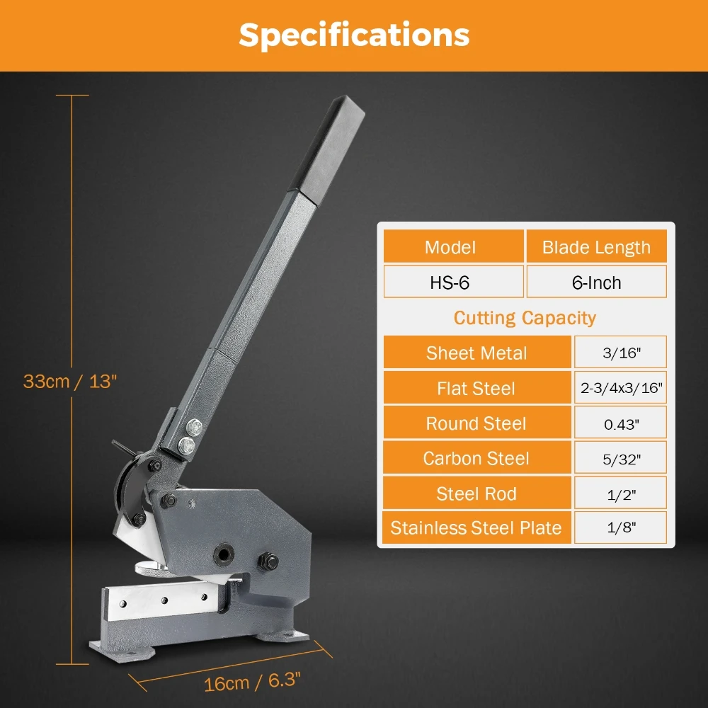 HS-6 Manual Metal Sheet Shear for 1/4