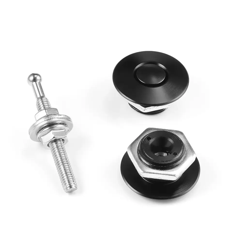 2/4pcs Black Body Kit Car Accessory Push Button Quick Release Front Bumper Hood Pin Engine Bonnet Lock