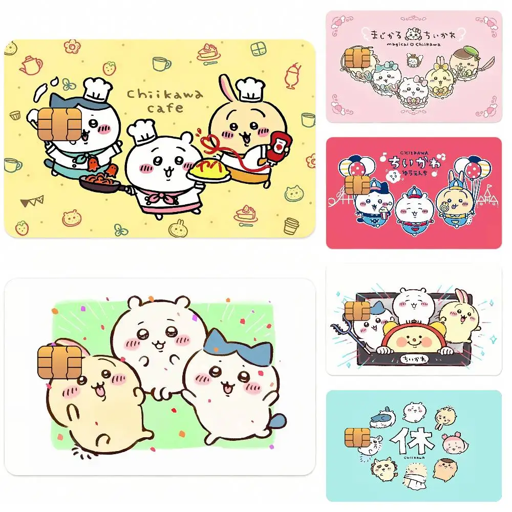 Cartoon C-Chiikawa Kawaii Card Stickers for Bank Access Protective Waterproof Film Cover Sticker Surprise Gift