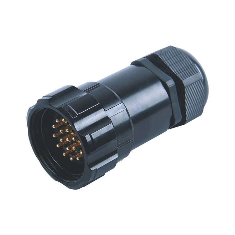 High Quality Black 19 Pin Waterproof Power Electrical Connectors Socapex Male Plug Female Socket Inline Connector