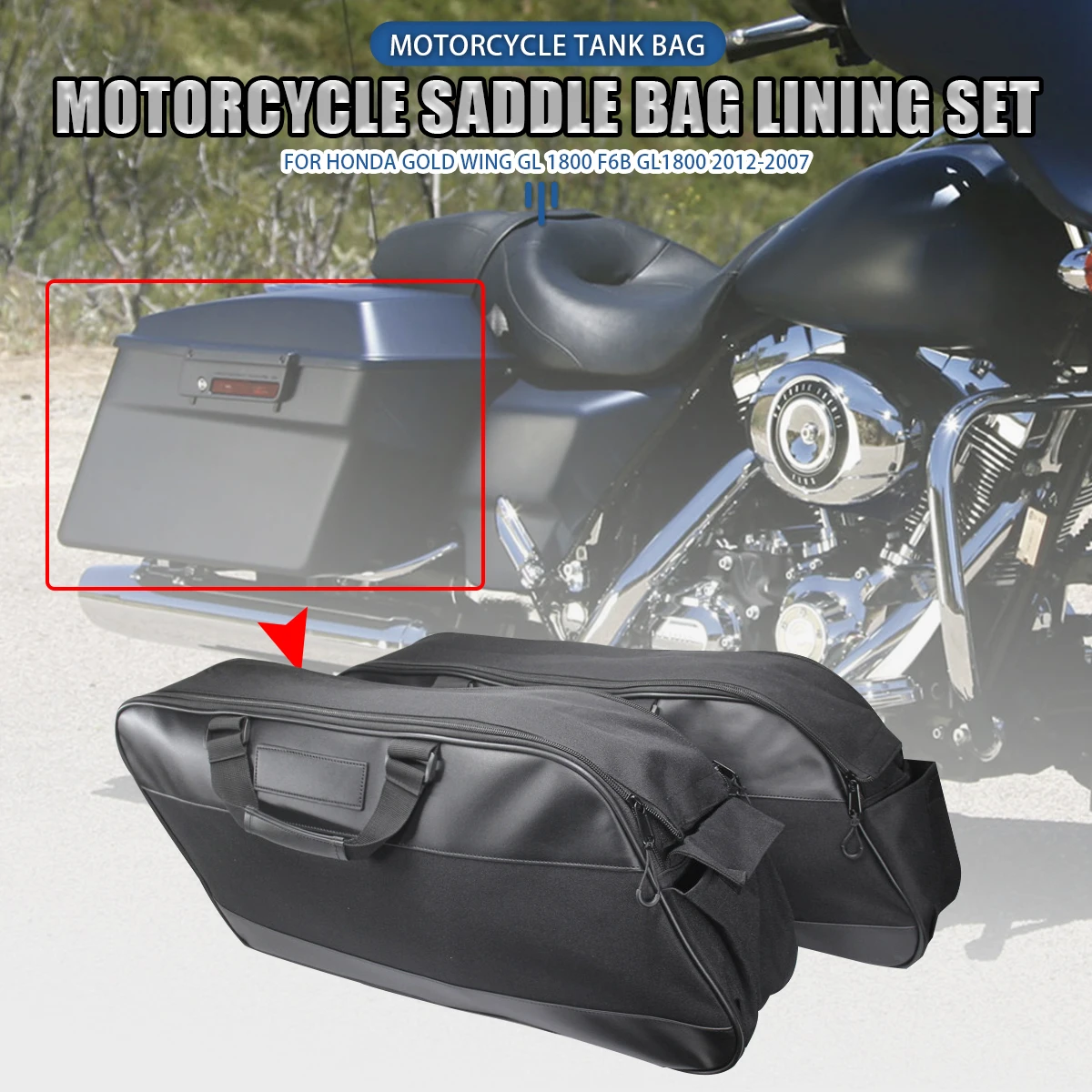 Motorcycle Luggage Rack Liner Saddlebag For Harley Touring Road King Electra Street Glide Ultra Honda Gold Wing GL1800 2012-2017