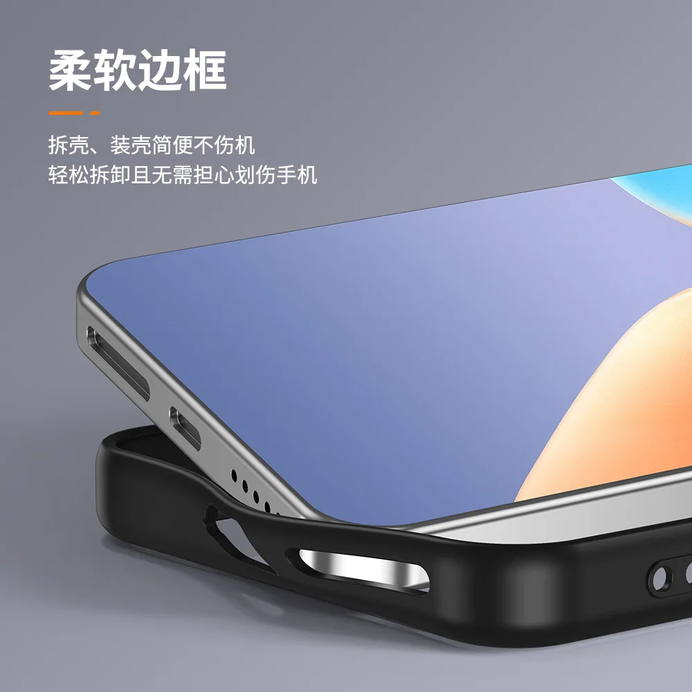 สําหรับ Huawei Mate 60 70 Pro Plus Case Ultra Clear โปร่งใสโลหะ Shinny เลนส์กรอบป้องกันดีโทรศัพท์ Grip Case Cover