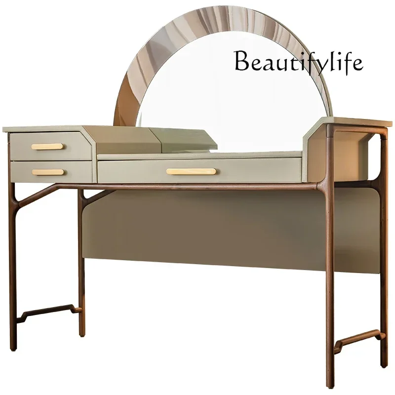 40 L Italian light luxury dresser modern minimalist designer bedroom high-end microfiber leather makeup table
