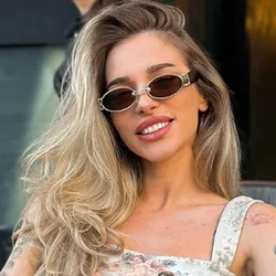 New Vintage Oval Sunglasses Ladies Ins Small Retro Punk Sunglasses for Women Men Luxury Brand UV400 Protection Shades Sunglasses
