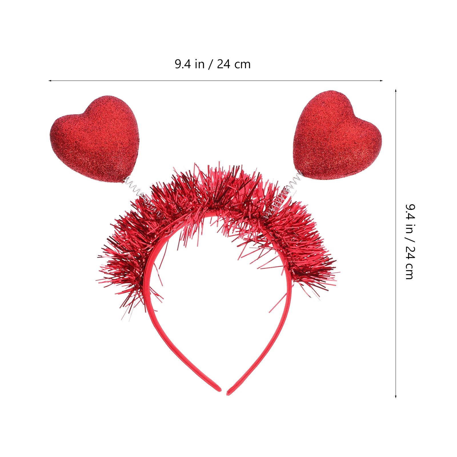 

2pcs Heart Hair Hoops Lightweight Romantic Garland Decorative Headpiece Valentine'S Day Gift Party Wedding Cosplay Photo Props