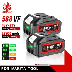 ONEVAN 22900mAh 588VF Rechargeable Battery Lithium Ion Battery Electric Power Tool Battery For Electric Wrench For Makita 18V