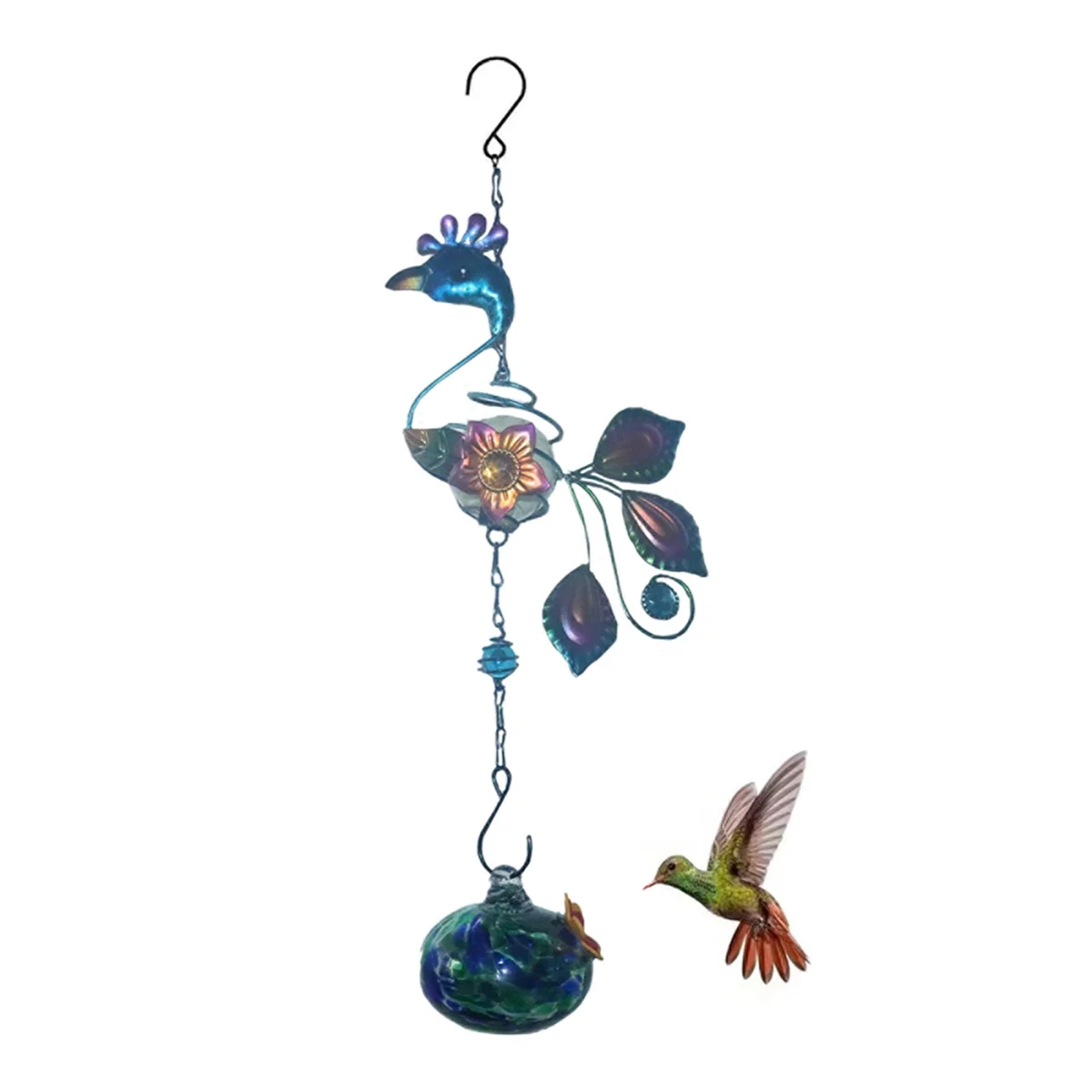 Charming Wind Chimes Bird Feeders for Outdoors Hanging Ant and Bee Proof,Never Leak