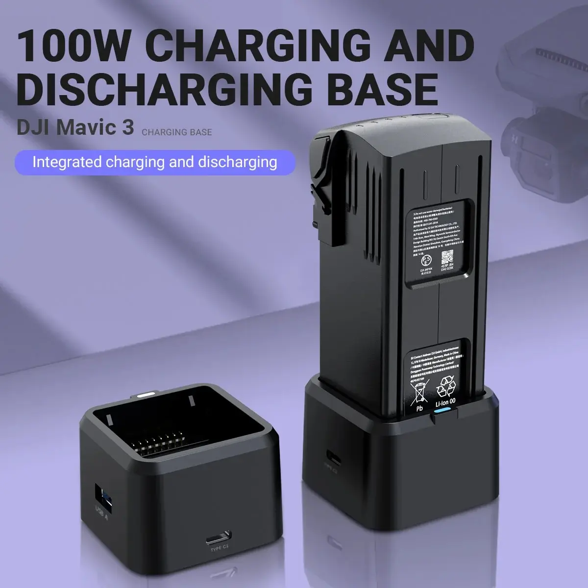 DJI Mavic 3 Battery Charging Hub USB-C Power Adapter 100W Fast Charger for Intelligent Flight Battery Accessory for Drone