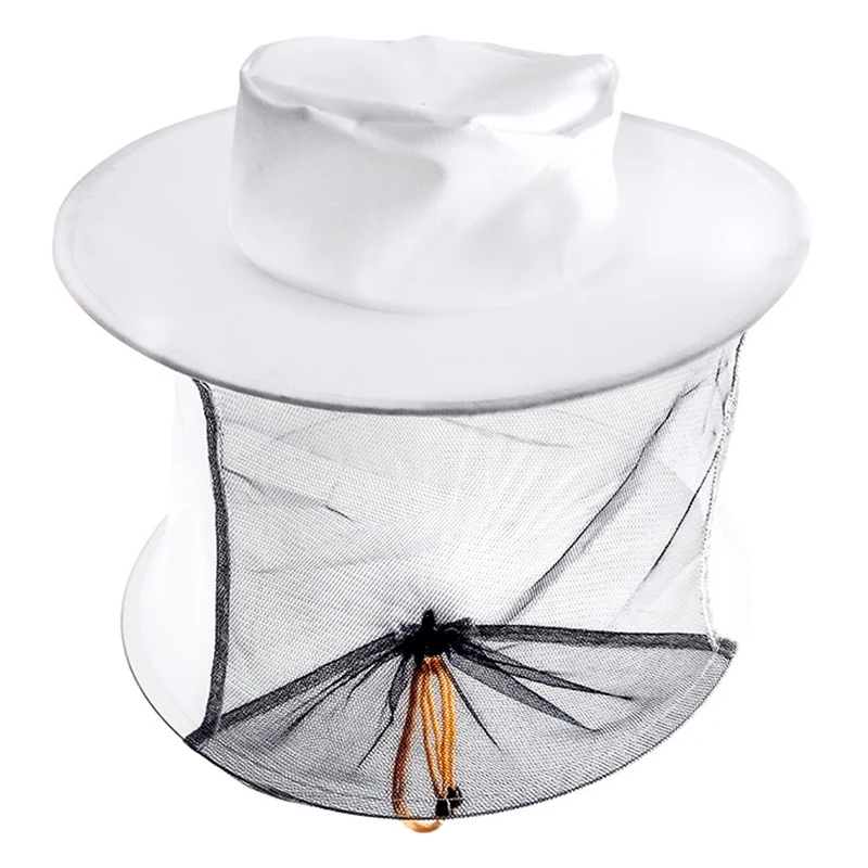 1pc BeeKeeping Protective Bee Hat Anti Bee White Hat-Veil Combo Bee Hat Bug Mesh Mask Beekeeping Protection Beekeeper