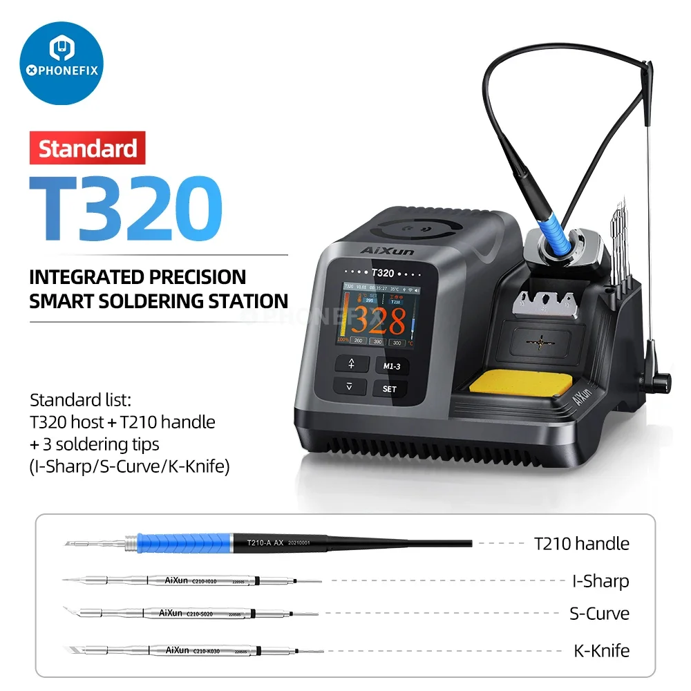 

JCID AIXUN T320 Intelligent C210 C245 Soldering Station BGA Rework Station T245 T210 Soldering Iron Tip for Phone PCB Repair