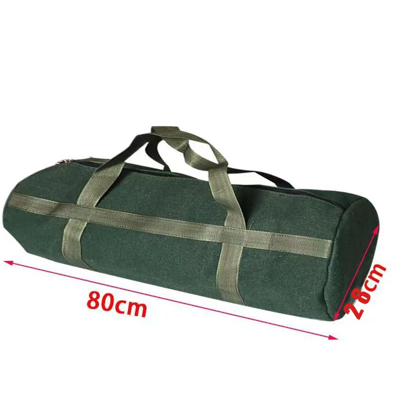 Large Size Tool Bags Storage Organizer Large Capacity Canvas Pouch Round Design Green Zipper Bags The length is 100mm/120mm