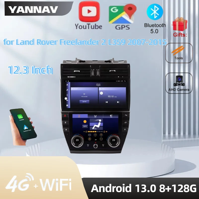 

12.3 Inch Auto Navi GPS Carplay Android Stereo Car Radio Multimedia Video Player for Land Rover Freelander 2 L359 2007-2015