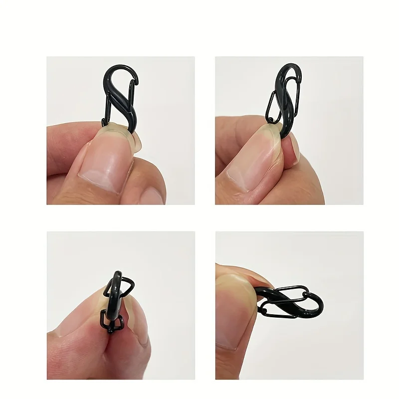 10/20/30Pcs Zipper Clip Anti Theft Deterrent Black Dual Opening Safety Zipper Pull Replacement Keep The Zip Closed for Backpacks