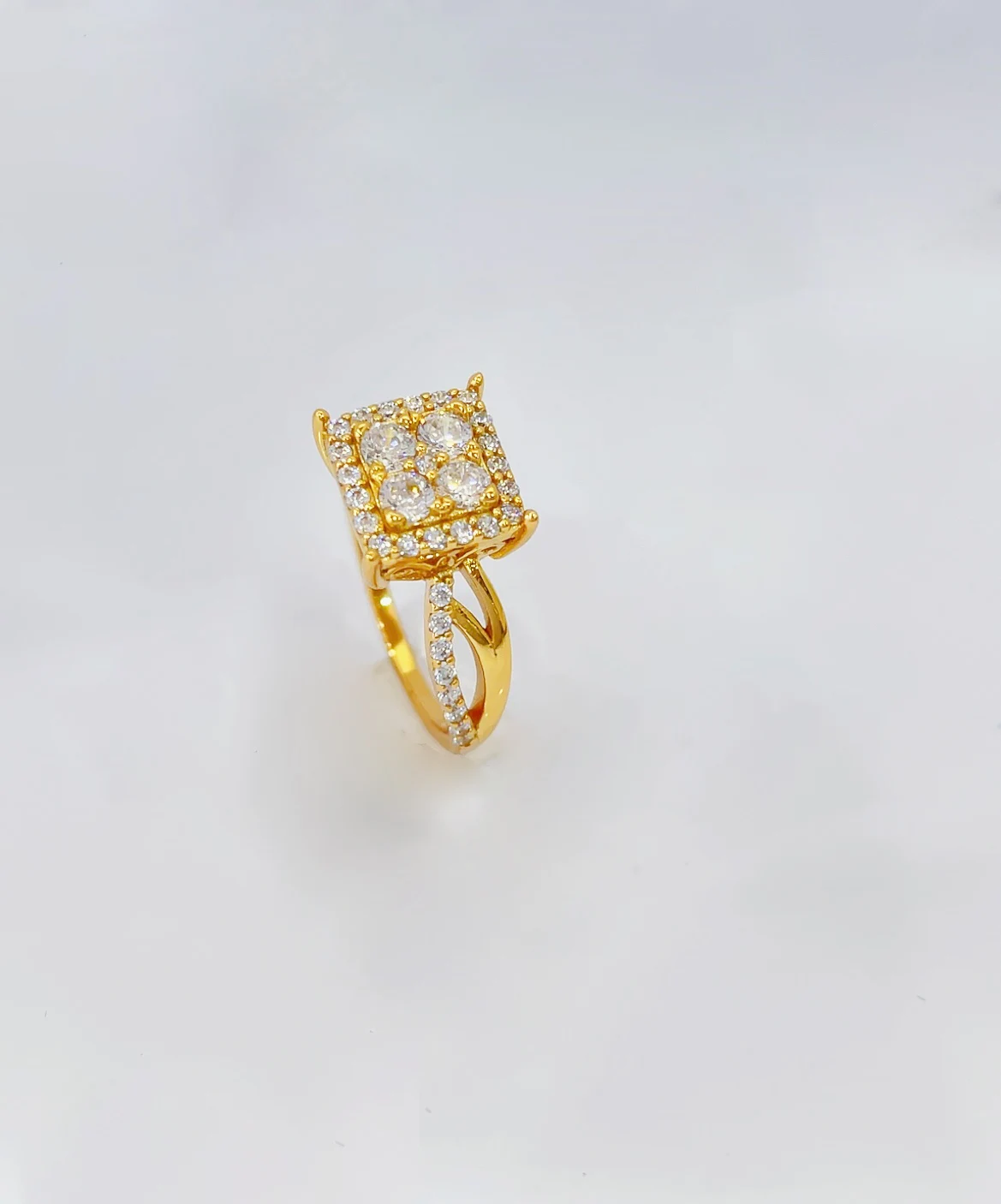 تصميم جديد عبر الحدود، مجموعة مربعة بسيطة هندسية، خاتم زركونيا يوميًا، نماذج مجوهرات متعددة الاستخدامات