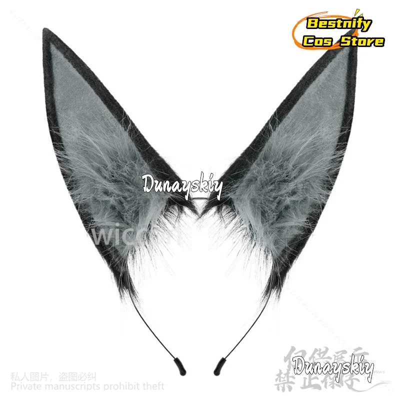 코스프레 호시미 미야비 코스프레 게임 젠리스 존 제로 애니메이션 털복숭이 고양이 늑대 여우 귀 머리 장식 플러시 귀 머리띠 로리타 헤어 액세서리