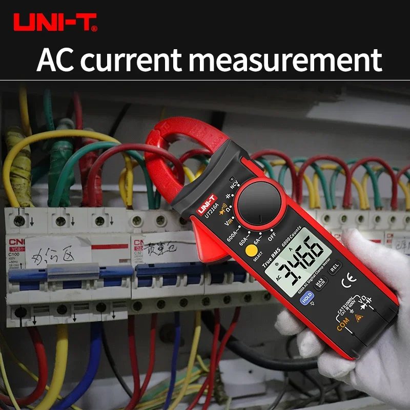 UNI-T Clamp Ammeters UT210 Series Temperature Voltage Tester LCD Digital Current Clamp UT204 Plus AC/DC NCV True Rms Multimeter