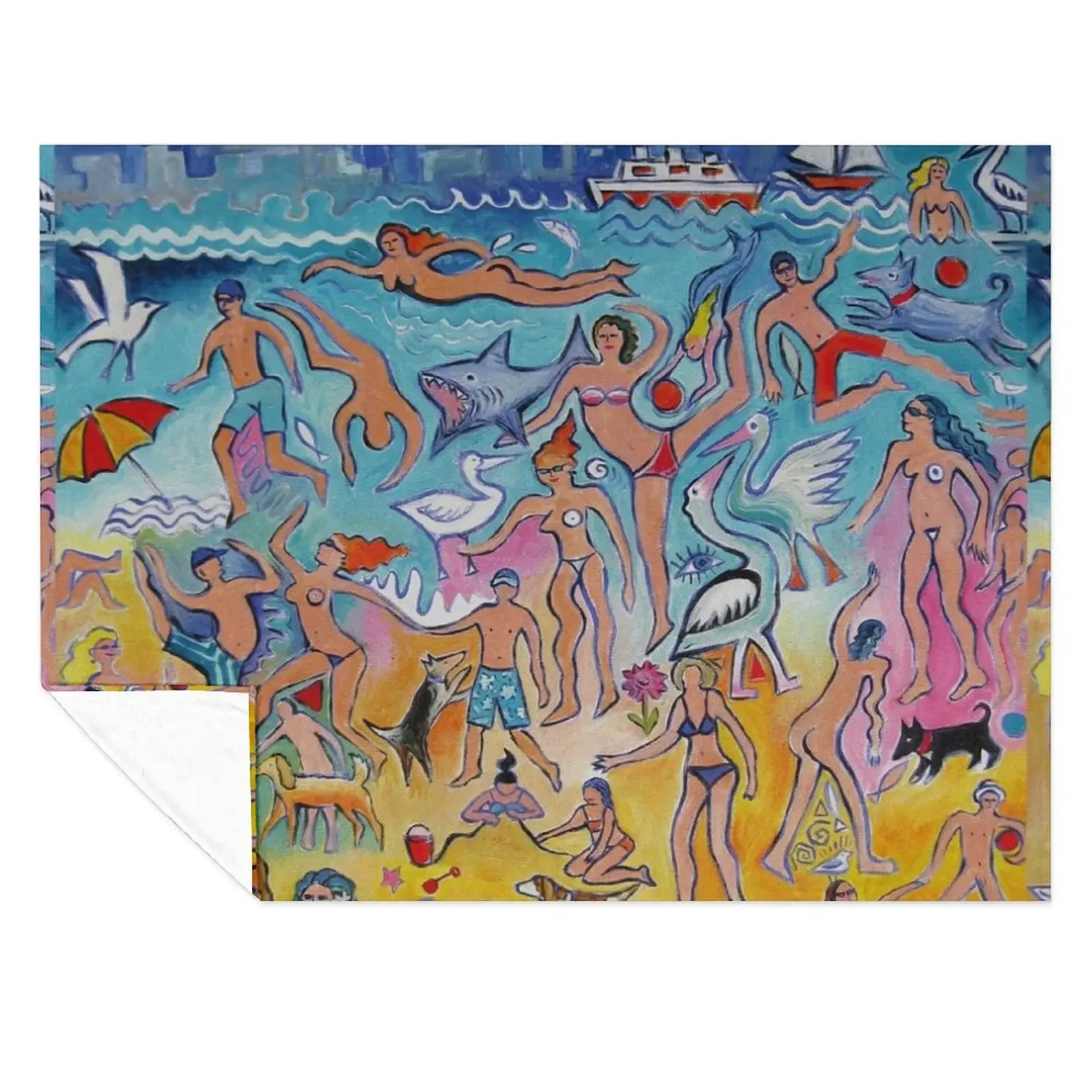 

Beach fun Throw Blanket halloween Nap anime Travel Blankets