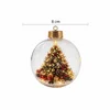 Acrylic Material Christmas Ball Ornament with Light Transparent Design Hanging Christmas Decoration 8CM Size Santa Claus Pendant 6