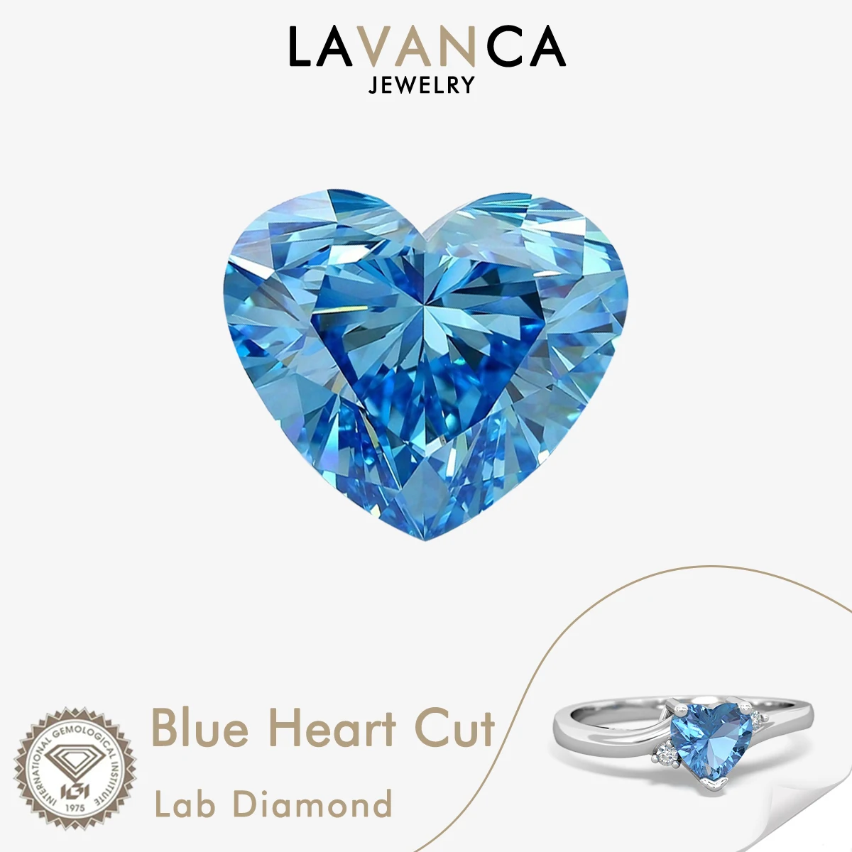 IGI Certified HPHT/CVD Blue Heart Shaped Lab Created Diamonds 1.0-3.0ct Fancy Vivid Blue Lab Grown loose Diamond Wholesale