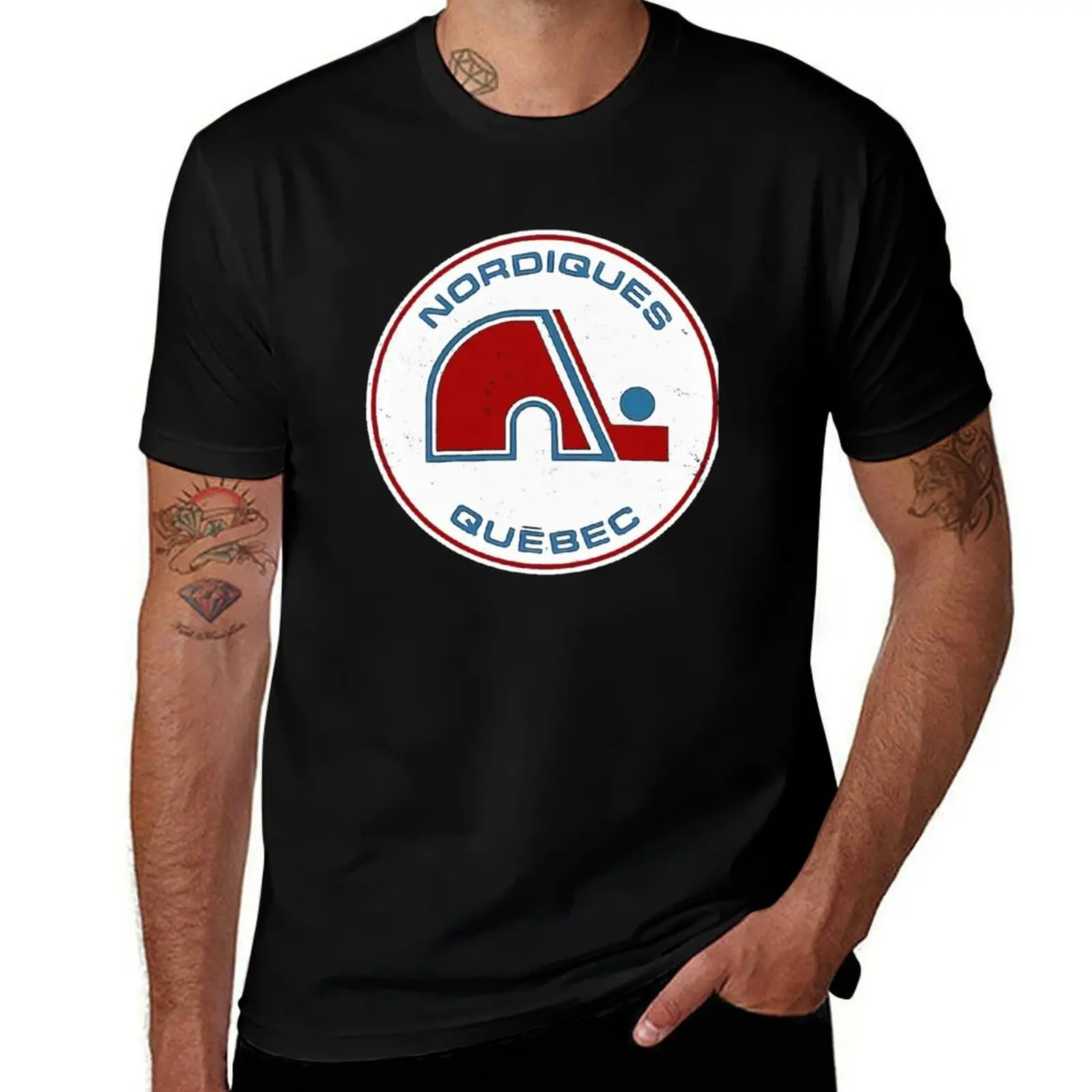 

Quebec Nordiques [Vintage Distressed] T-Shirt men t shirt cotton 100% t shirts for man cotton funny T-Shirt