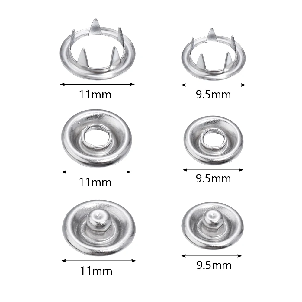 50Sets Iron Buttons Four Piece Set Different Shapes For DIY Crafts Clothing Bags Jewelry Making Accessories Wholesale