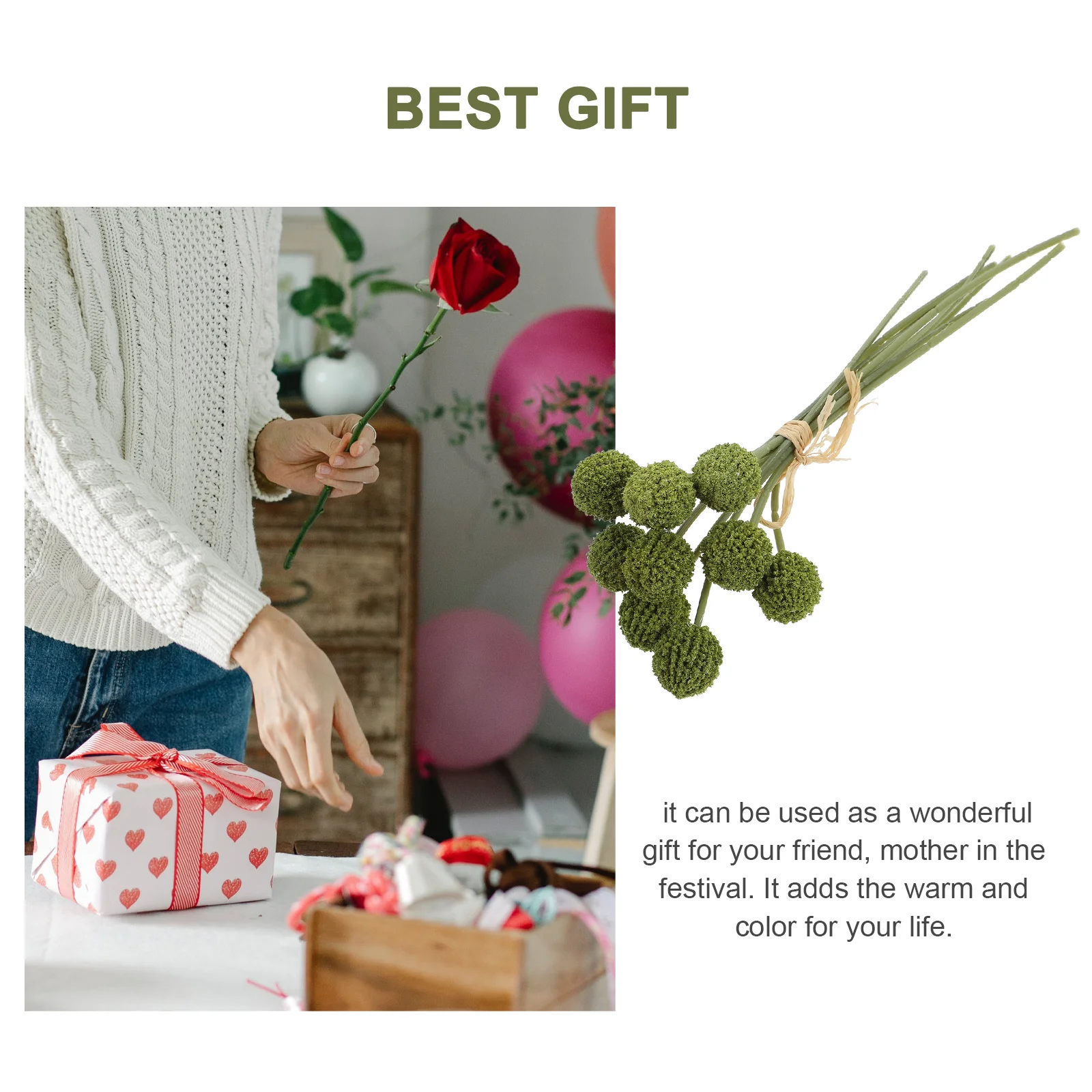 

Simulated Ball Chrysanthemum Artificial Flowers Bouquet Plastic Arrangement Centerpieces Stylish Home nament