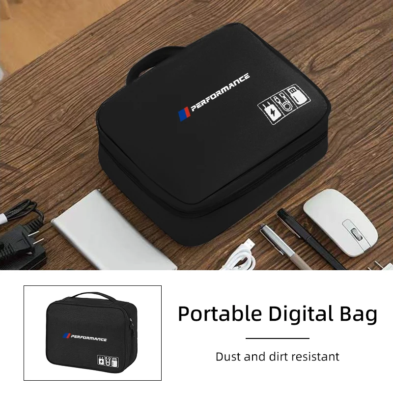 

Portable Cable Organizer Waterproof Storage Bag Digital Cable Case For BMW Performance 1 3 5 Series X1 X4 X5 X7 G20 G38 F20
