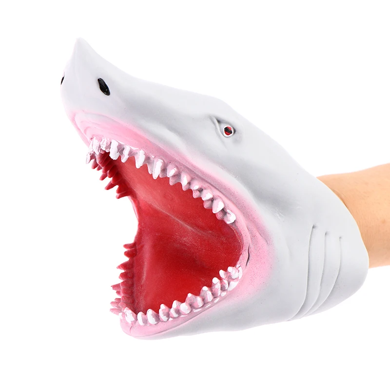 

Shark Hand Puppet TPR Gray Shark Hand Puppet Glove Telling Story Doll Props